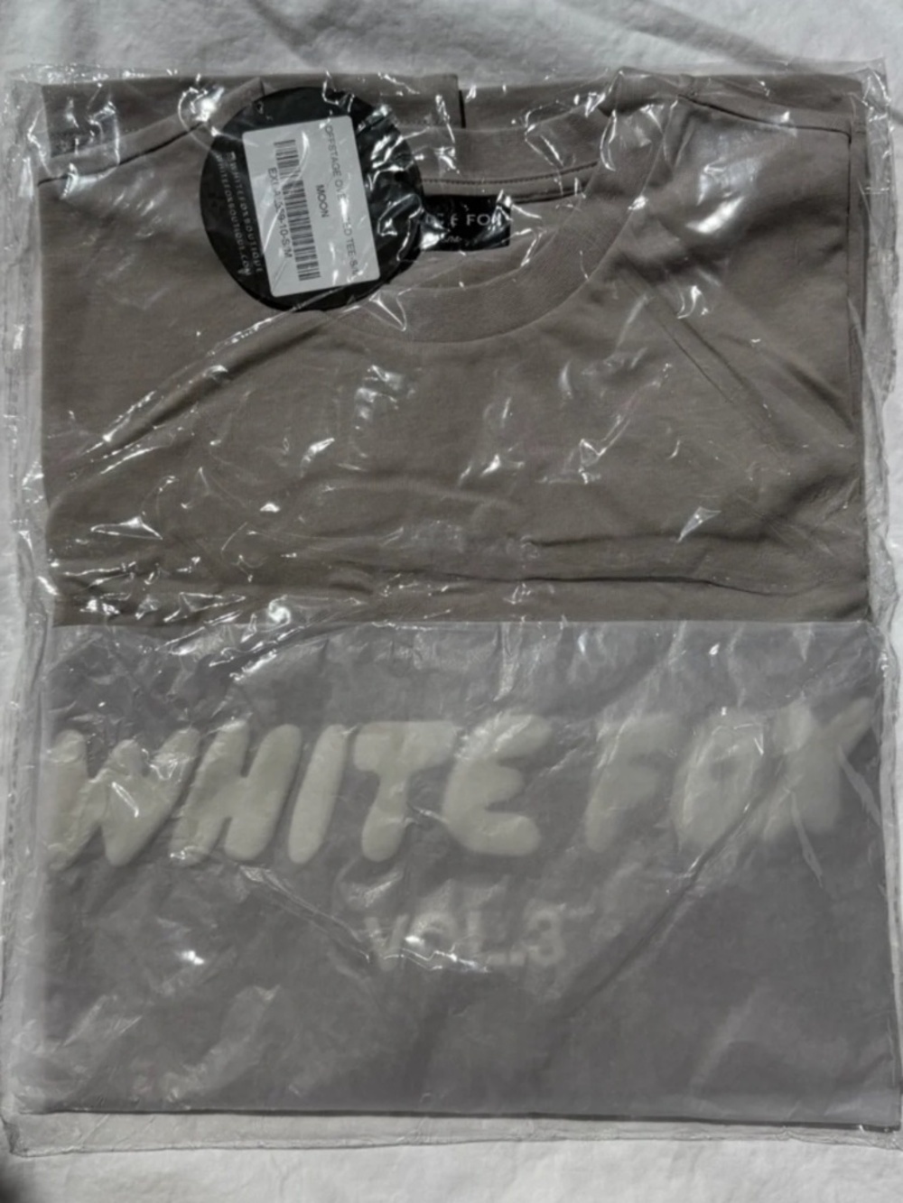 White Fox Oversized Tee Moon Graphic Taupe S/M NWT Lounge Streetwear